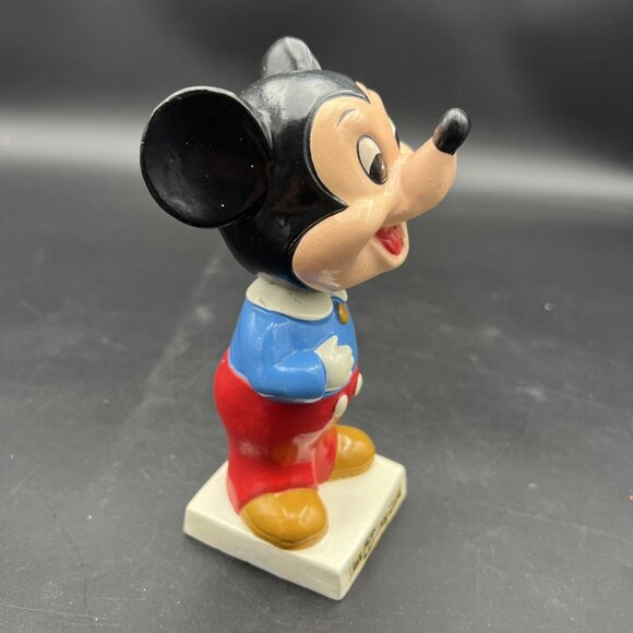 RARE 1960's 1970’s Bobble Head Nodder Mickey Mouse Walt Disney World Square Base - Picture 2 of 13